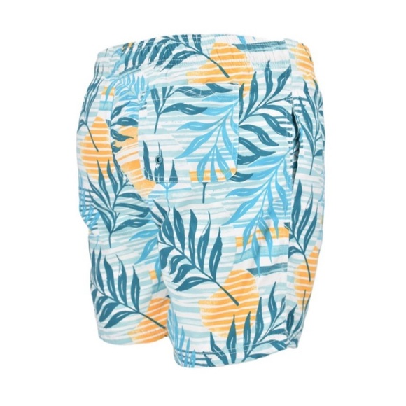 Burnside Men’s Performance Shorts Swimsuit Size L Stretch 5” Inseam Aqua Sunset - Picture 4 of 12